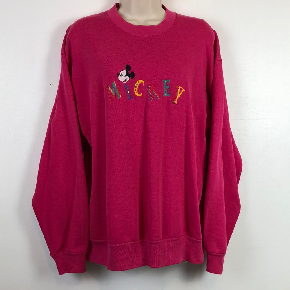 Mickey Unlimited Disney Women’s Size Large Pink Sweatshirt Made in USA